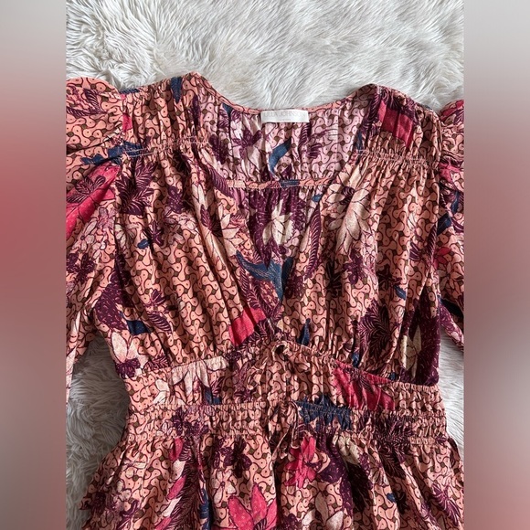 Ulla Johnson Oni Silk Mini Dress in Garden Rose Floral Ruffled Size 10 - Picture 6 of 16